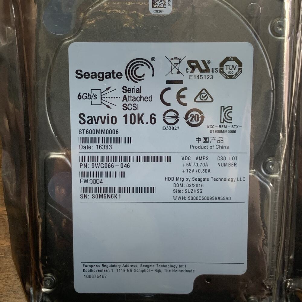 Seagate ST900MM0006 900GB 10K RPM 6Gb/s 2.5" Savvio SAS HDD Hard Drive